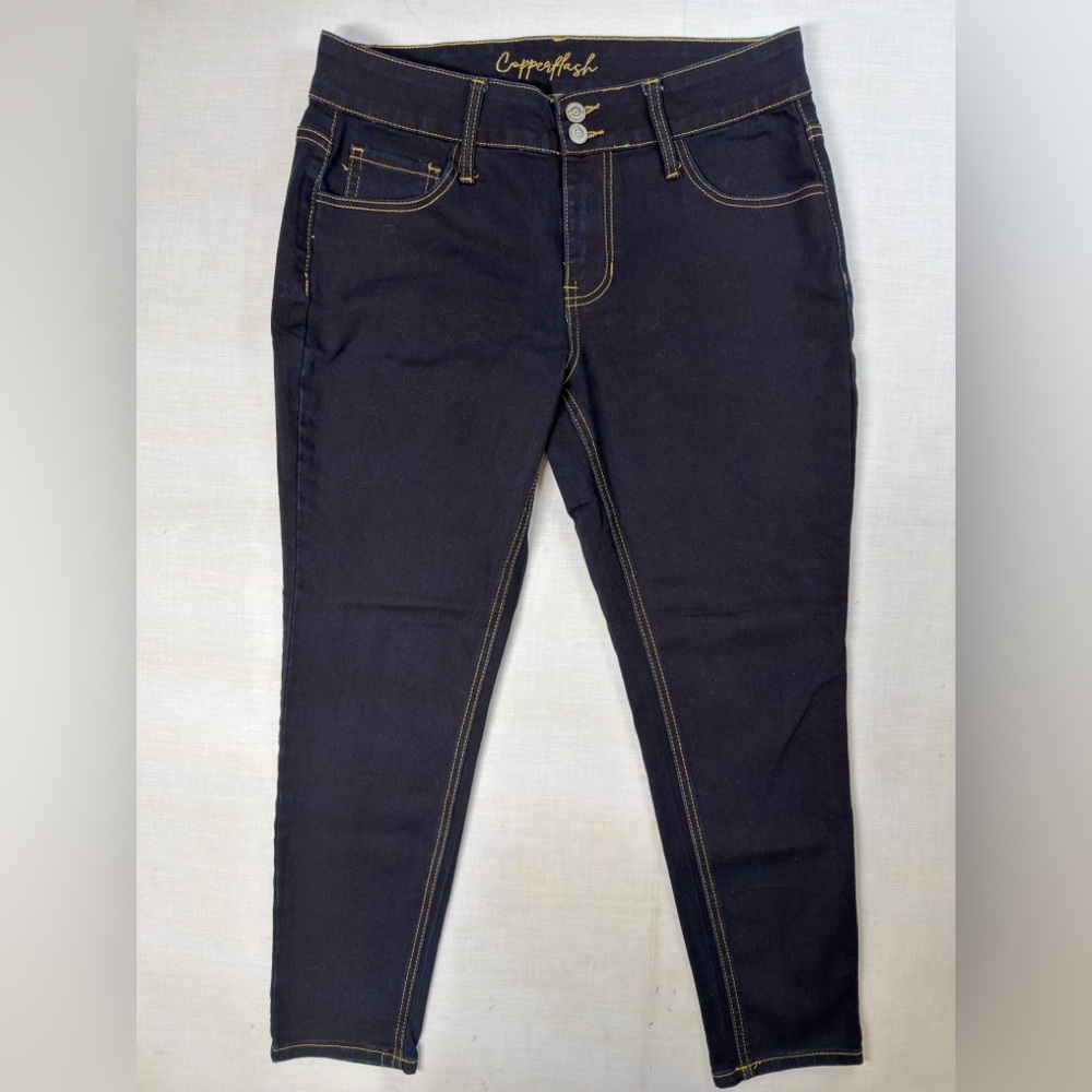 Copperflash Curvy Ankle Black Skinny Jeans Women’s Size 12P (Fit 32x26)
